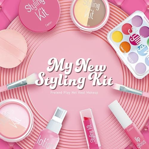 Fake Makeup Kits for Girls Toys 3 4 5 Years Old, Pretend Makeup Toys for Girls Birthday Gifts 3-5 Years Old (Pink) thumbnail 2