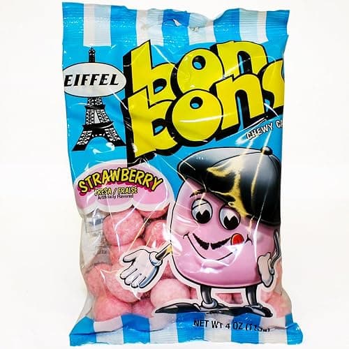 Eiffel Bon Bons Variety 2 Pack, 4 Ounce Each (Pack of 2) Blue Raspberry & Strawberry, Chewy Candy Snack, The Hampton Popcorn & Candy Company thumbnail 3