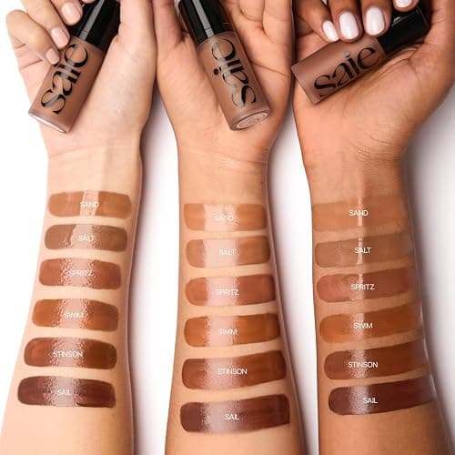 Saie Dew Bronze - Hydrating Liquid Bronzer Stick For a Sun Kissed Glow - Liquid Contour Stick Infused with Nourishing Skin Care Ingredients - Sculpted Face Makeup Essential - Sand (0.4 oz) thumbnail 3