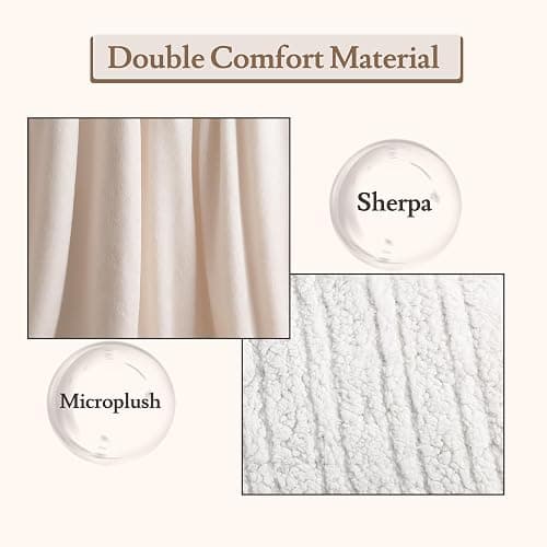 BRILLIO Electric Heated Blanket Flannel & Sherpa 62"x84" Twin Size - 4 Heat Levels, 10H Auto Shut Off, Fast Heating, Cozy and Comfortable, Warm Gifts, Machine Washable - White thumbnail 6