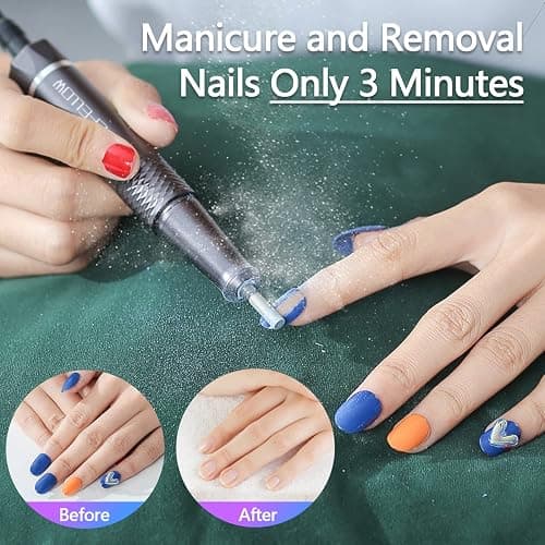 Yokefellow Nail Drill Machine, 40000 RPM Rechargeable & Desktop Portable Engraving Drill for Glass Engraving Pen Tools Grey thumbnail 6