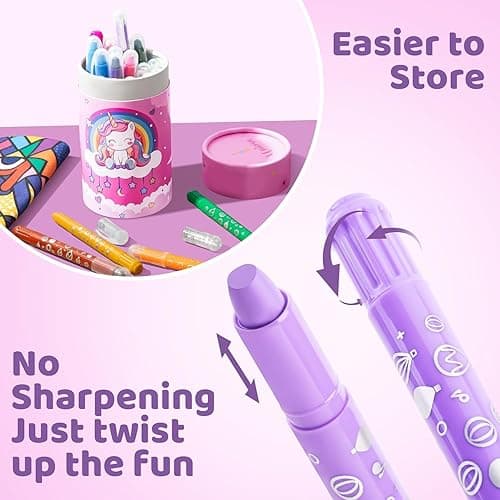 DreamCandy Twist Crayons for Toddlers,24 Colors Non Toxic Washable Crayons for Kids,Art Supplies Drawing Coloring Crayon Set,Gift for Boys and Girls,Back to School,Stocking Stuffers thumbnail 4