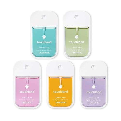 Touchland Power Mist Hydrating Hand Sanitizer Spray, TOP 5 Set (Applelicious, Sandalwood, Lavender, Berry, Citrus), 1 FL. OZ. Travel Size (Set of 5) - Top Five Set - Image 1