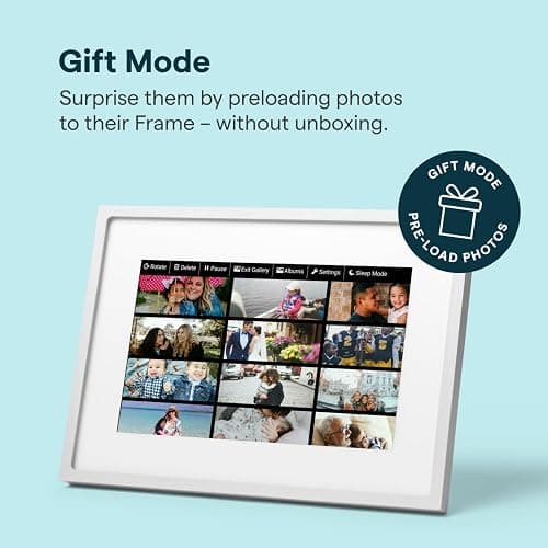 Skylight Digital Picture Frame 2 – 10" Full HD Wi-Fi Touch Screen, 16GB Digital Photo Frame, Load Photos & Videos Directly from Phone, Anti-Glare – Ideal for Personalized Gifting, Classic White thumbnail 3