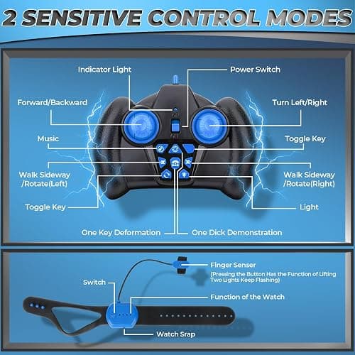 Dysaim Gesture RC Car, Gesture Sensing RC Stunt Car Toys for Kids 6-12 yr, 2.4GHz 4WD Hand Remote Control with Lights Music, Off-Road 360° Rotation Drift for Birthday Toy Gifts thumbnail 9