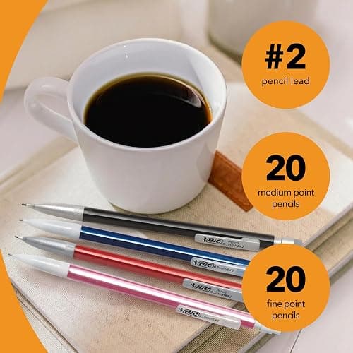 Bic Mechanical Pencil #2 EXTRA SMOOTH, 40 Pack Of Twenty 0.5mm, and Twenty 0.7 mm - Assorted Colored Barrels - Variety Pack of Bic Lead Pencils | Assorted Colored Barrels, Bulk School Supplies for Teachers and Classrooms, 40-Count Pack thumbnail 4