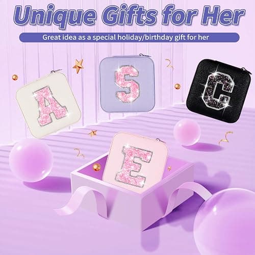 Uygafly Travel Essentials for Women - Travel Accessories Travel Stuff,Mini Jewelry Organizer Jewelry Case for Traveling,Cute Personalized Jewelry Box,Birthday Gifts for Girls Women | Lavender,E thumbnail 7