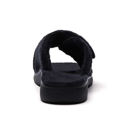 SOLLBEAM Women's Plantar Fasciitis Fuzzy House Orthopedic Adjustable Slippers With Arch Support Orthotic Heel Cup Sandals For Ladies thumbnail 5