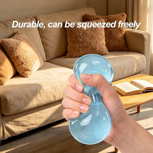 2PCS Coconut Oil Squishy, Coconut Oil Stress Ball, Slow Rising Fidget Squeeze Squishy for Stress Relief, Improving Focus, Relaxation, for Adult (Blue+Pink) thumbnail 2