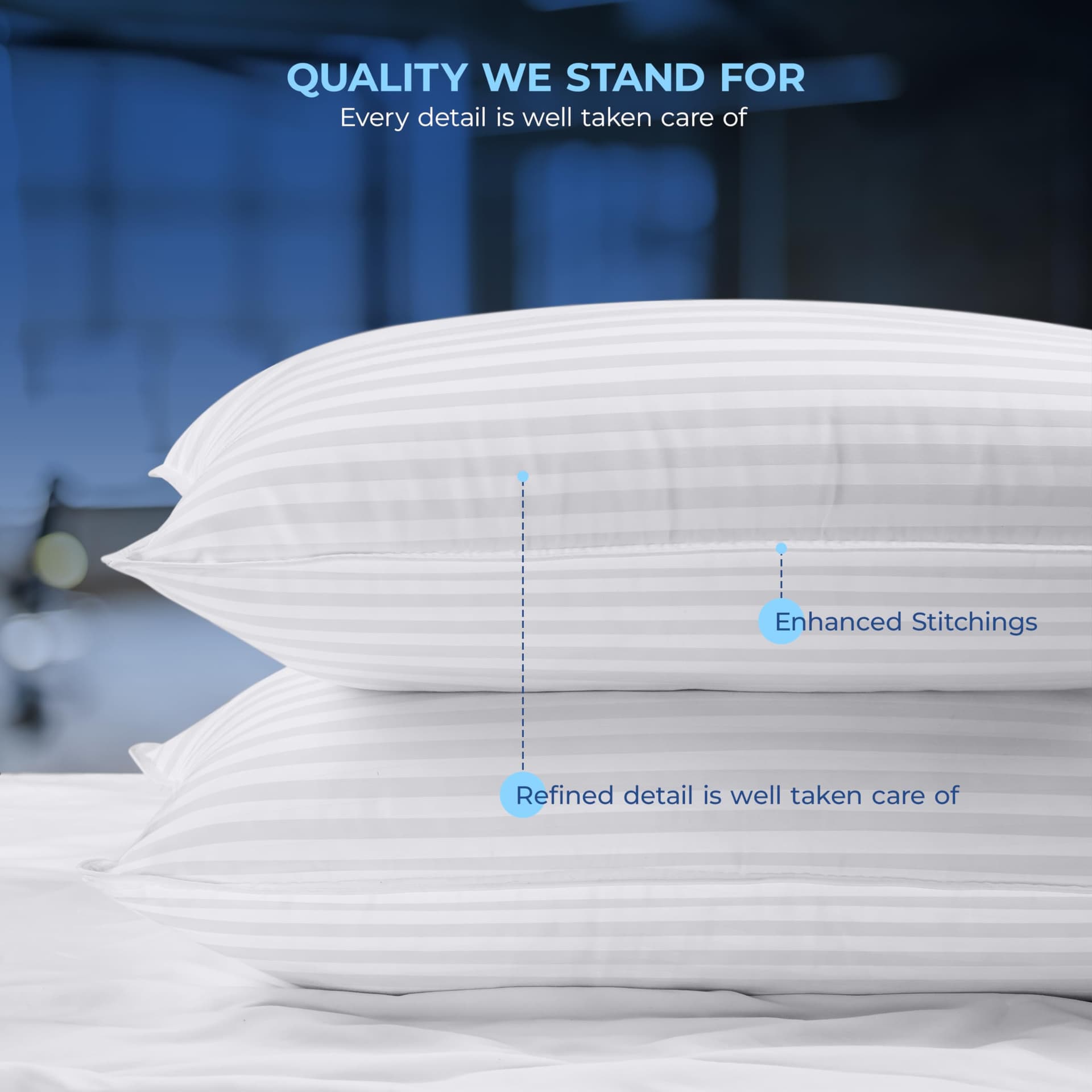 NY Threads Premium Bed Pillows for Sleeping Queen Size (White), Set of 2, Cooling Hotel Quality, for Back, Stomach or Side Sleepers thumbnail 4