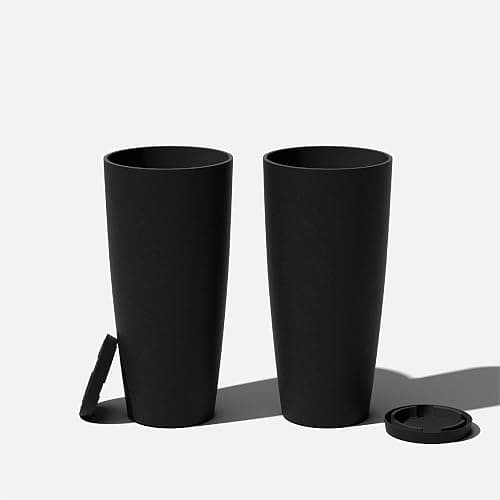 Veradek Vega Round Tall Planter Pots for Indoor/Outdoor Use | Made from Plastic - Stone Mix with Drainage Holes | Perfect for Small to Large Succulent Plants, Flowers, Modern Interior Plants thumbnail 4