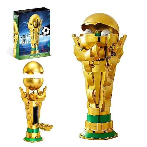 Soccer Trophy Building Set for Kids 8+ (446 Pieces) – STEM Golden Football Cup Model with Opening Sphere & Hidden Mini Balls – Collectible Display for Home Office Desk, Birthday Gift for Sports Fans - Image 1
