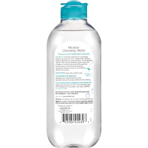 Garnier Micellar Water For Waterproof Makeup, Hydrating Facial Cleanser & Makeup Remover, Suitable for Sensitive Skin, Vegan, Cruelty Free, 13.5 Fl Oz (400mL), 1 Count thumbnail 2