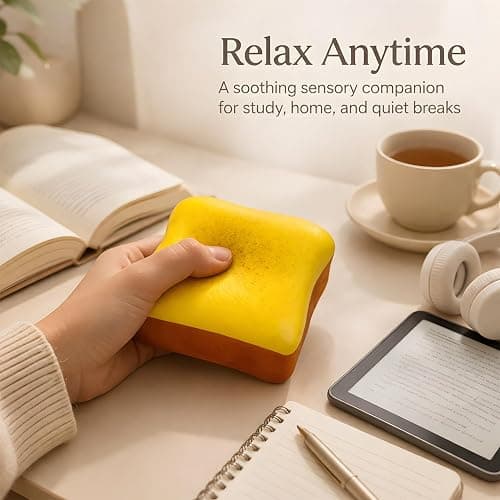 2 Pack Bread Squishy, Slow Rising Toast Squishy, Cute Fidget Toys for Desk Breaks, Palm-Size Squeeze Toy, Party Favor Gift, Stocking Stuffer thumbnail 6