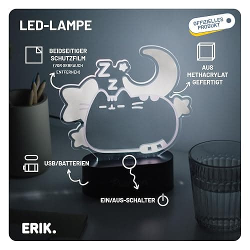 Grupo Erik Official Pusheen Lamp - Kawaii Stuff - Pusheen Gifts - Pusheen Gamer Girl Lamp - Pusheen The Cat Lamp - Baby Night Light - Cat Light thumbnail 5