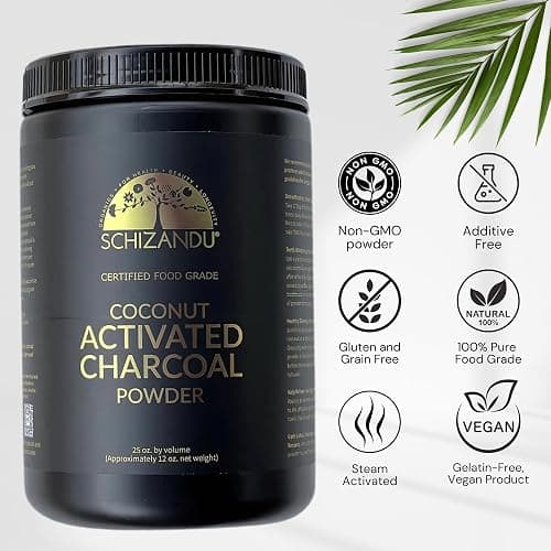 Organic Charcoal Powder by Schizandu - Activated Charcoal Natural, Vegan, Organic, GMO Free - Large Bottle 25 oz Powder thumbnail 2
