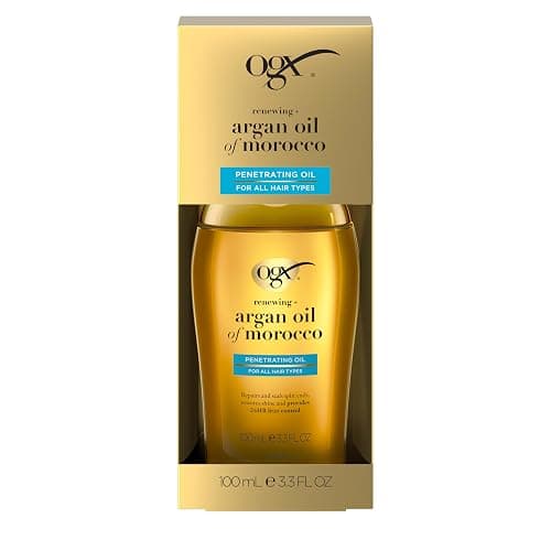 OGX Renewing + Argan Oil of Morocco, Cold-Pressed Argan Oil for Hair Penetrating Treatment & Shine, Moisturizing & Strengthening Silky Oil for All Hair Types, Paraben & Sulfate Free, 3.3 fl oz thumbnail 4