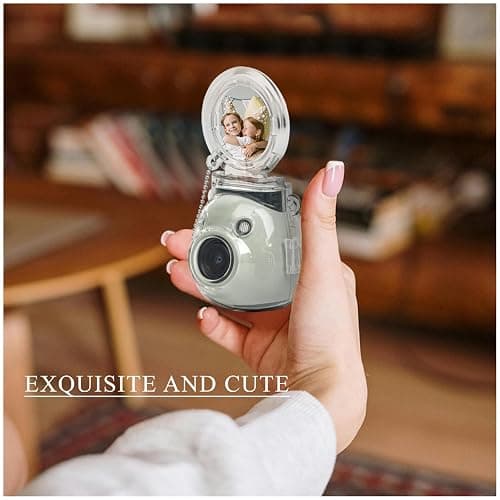JOYZO Protective Clear Case and Mini Tripod Kit Compatible with Fujifilm Instax PAL, for Instax Pal Hard Case with Selfie Mirror and White Stand Accessories Set - Clear thumbnail 2