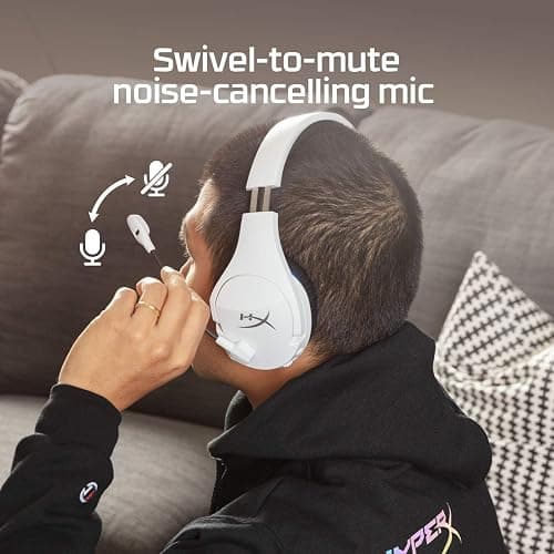HyperX HHSS1C-KB-WT/G Cloud Stinger Core – Wireless Gaming Headset, for PS4, PS5, PC, Lightweight, Durable Steel Sliders, Noise-Cancelling Microphone - White thumbnail 6