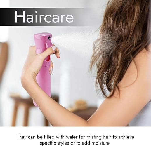VIGOR PATH Continuous Spray Bottle for Hair – Fine Mist Mister for Hairstyling, Cleaning, Plants, Pets, Barbers, Salons, and Essential Oil Applications (300ml/10 oz) Pink thumbnail 3