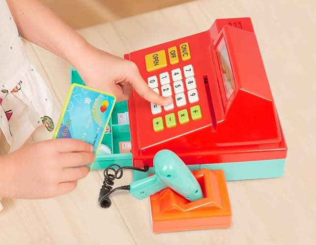 Battat – Toy Cash Registerwith scanner For Kids, Toddlers – 49 Pieces with Money, Credit Card, Scanner – Pretend Play Toy – 3+ Years thumbnail 3