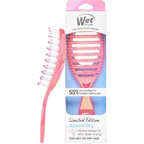 Wet Brush Speed Dry Hair Brush, Blow Dry Safe Bristles & Vented Design For Faster Drying Time, Ergonomic Handle, Reduces Breakage & Detangles All Hair Types, Limited Edition Prismatic Glow Pink - Image 1