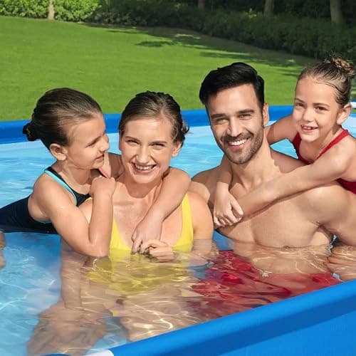 Bestway Steel Pro 13 Foot x 32 Inch Rectangular Above Ground Outdoor Pool Steel Framed Vinyl Swimming Pool with 1,506 Gallon Water Capacity, Blue thumbnail 7