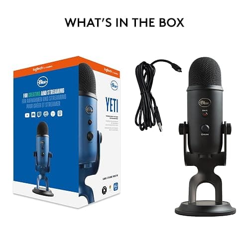 Logitech for Creators Blue Yeti USB Microphone for Gaming, Streaming, Podcast, YouTube, Discord, PC, Studio Sound, Plug & Play-Blackout thumbnail 9