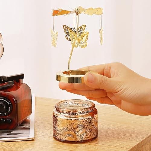 Butterfly Rotating Scented Candle, Gifts for Women Mom Daughter Sister Wife | Birthday Gifts for Women Friendship, Unique Candle Gift for Christmas Anniversary Mothers Day thumbnail 9