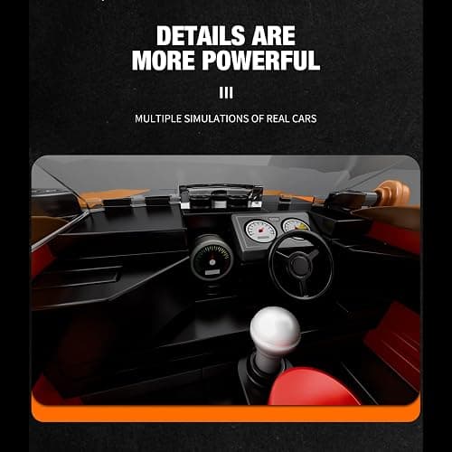 Reobrix 804 Mazda RX-7 Building Blocks Set, 1:24 Scale Model Car Kit for Display and Collectible, Fast & Furious Race Car Building Toy for Teens and Adults, 367 Pieces thumbnail 7