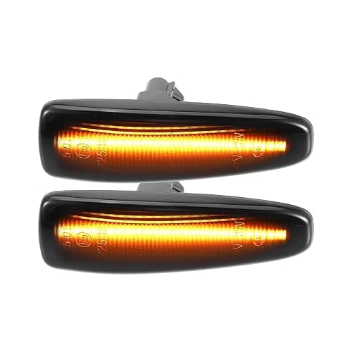 A ABSOPRO LED Side Marker Light 8351A001 Front Turn Signal Lights Fender Sidemarker Lamps for Mitsubishi Lancer 2008-2017 Black Lens Yellow LED Light 1 Pair - Image 1
