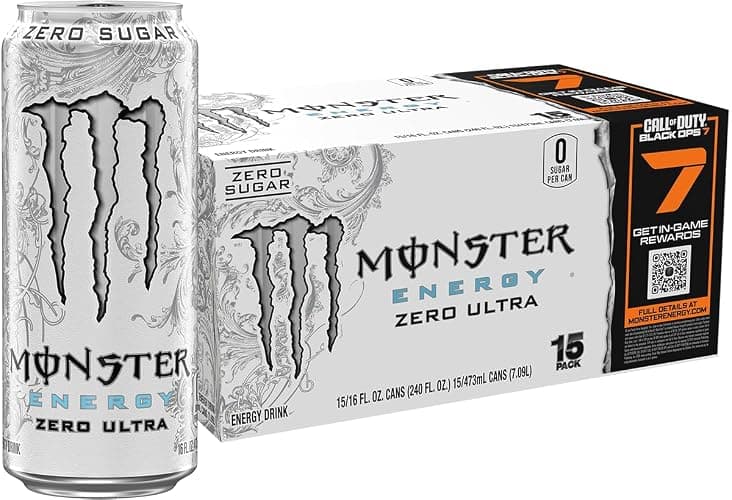 Monster Energy Zero Ultra, Sugar Free Energy Drink, 16 Ounce | Pack of 15 - Image 1