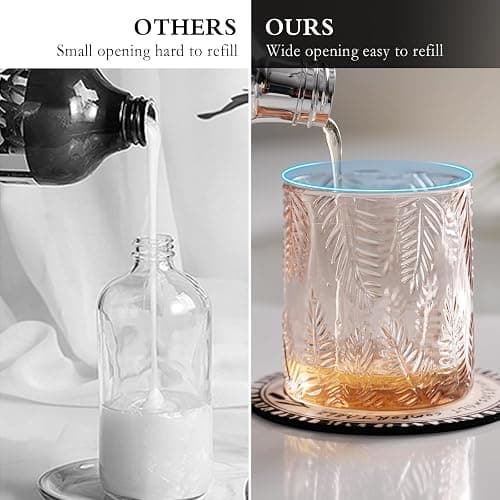 CICUFY Glass Foam Soap Dispenser for Kitchen & Bathroom - Refillable Lotion Dispenser with Large Gold Pump (Leaf Pattern-Pink) thumbnail 5
