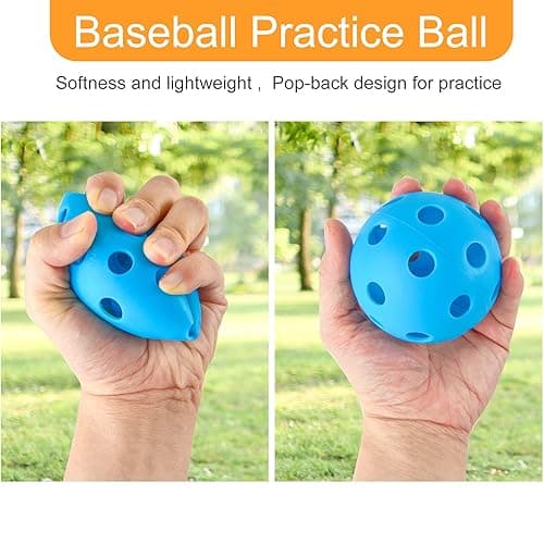 Coopay 12/50/100 Pack Baseball Practice Balls Plastic Training Balls Lightweight Hollow Softballs with a Drawstring Bag for Hitting, Baseball Training Indoor Outdoor Use thumbnail 5