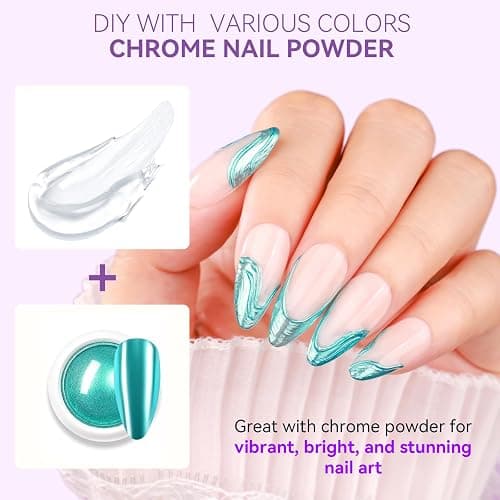 Makartt 3D Gel Nail Art: Clear 3D Painting Gels for Chrome Powder, 3D Sculpting No Wipe for Gel Nail Polish, 3D Carving Drawing Gels for Nails Art at Home & Salon DIY 0.28 fl.oz thumbnail 2
