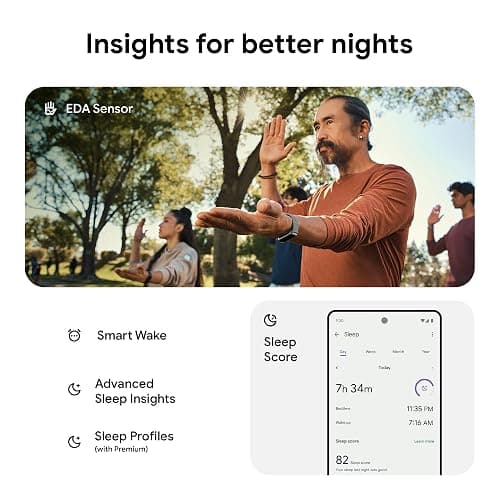 Fitbit Charge 6 Fitness Tracker with Google apps, Heart Rate on Exercise Equipment, 6-Months Premium Membership Included, GPS, Health Tools and More, Obsidian/Black, One Size (S & L Bands Included) thumbnail 7