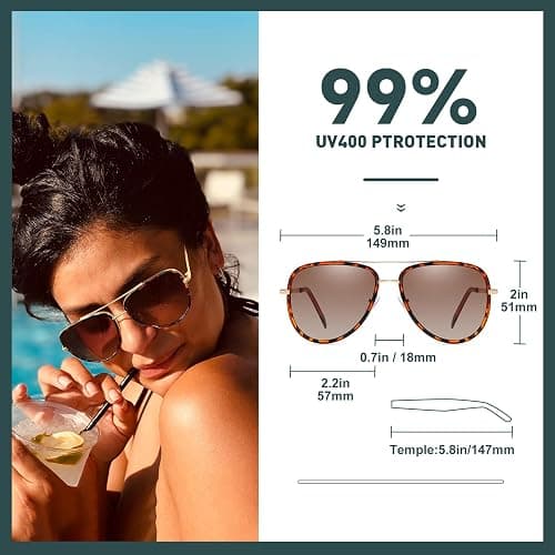 Polarized Aviator Sunglasses for Women thumbnail 3