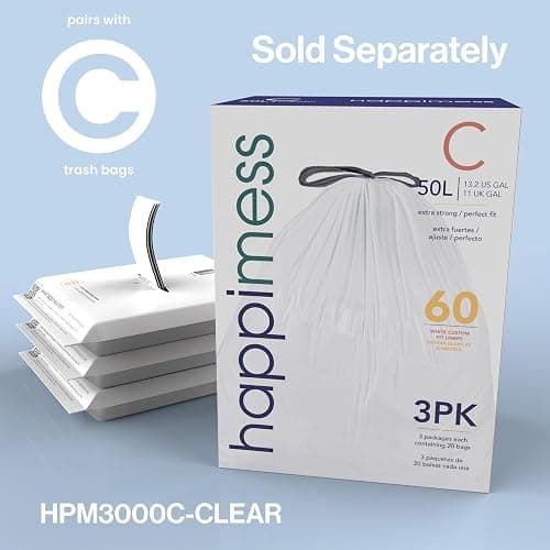 happimess HPM1006C Connor Rectangular Trash Can with Soft-Close Lid and Free Mini Trash Can, Modern Fingerprint Proof for Home, Kitchen, Office, Large:12.98 Gallon Small:1.3 Gallon, White thumbnail 6