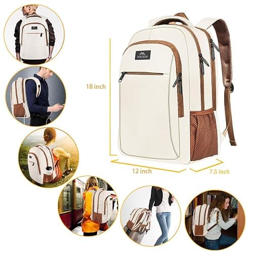 MATEIN 15.6inch Travel Laptop Backpack, Cute Anti Theft Slim Sturdy Laptops Backpack for Teacher, Water Resistant College Computer Bag Gift for Men & Women Nurse thumbnail 3