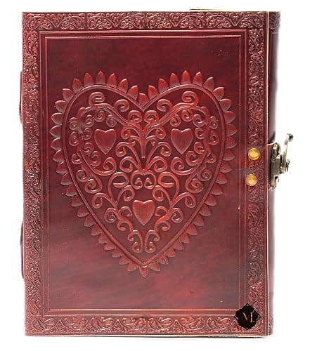 MONTEXOO Celtic Heart Handmade Vintage Large 8'' Embossed Leather Bound Journal With Lock For Men Women Blank pages personal Diary notebook journal gift6 x 8 - Image 1