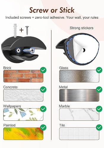 HOUSE DAY Adhesive Hat Hooks for Wall 16 Pack, Strong Hat Rack for Baseball Cap Display Organizer, Hats Holder for Wall, Door, Closet, No Drilling, Black thumbnail 7