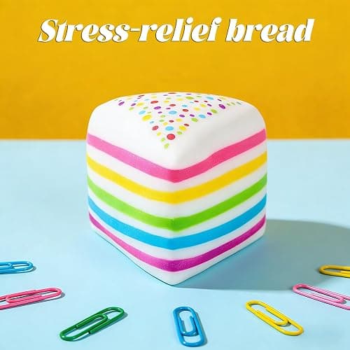 Rainbow Cake Squishies,2026 Jumbo Slow Rising Fidget Squeeze,Soft Relief Squishy Stress,Squeeze Ball Sensory for Anxiety Stress Party Favors Colorful Squishy (Rainbow) thumbnail 6
