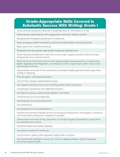 Scholastic Success with Writing Grade 1 Workbook thumbnail 3