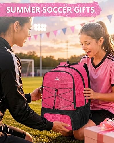 MATEIN Girls Soccer Backpack with Ball Holder, Shoe Compartment, Fence Hook | Large Basketball Bag for Tournament & Game Day, Lightweight Youth Sports Bag Fits 15.6 Inch Laptop, Soccer Team Gifts thumbnail 9