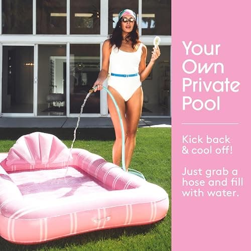 FUNBOY Tanning Pool Lounger Float, XL 72'' x 48'' Pool Float with Custom Pillow and Large Cup Holder, Perfect for Pool or Backyard. thumbnail 2