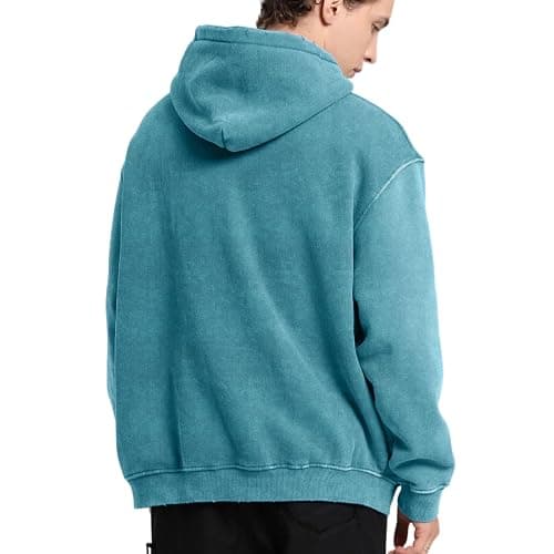 FAIABLE Mens Hoodies Oversized Unisex Acid Wash Hoodie Heavyweight Fleece Vintage Cotton Sweatshirt Men Women Streetwear thumbnail 6