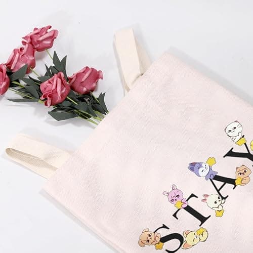 MEIKIUP Stay Fandom Makeup Bag Korean Group Makeup Bag Gift Character Cosmetic Bag Korean Group Fans Gift (STAY Tote Bag) thumbnail 2