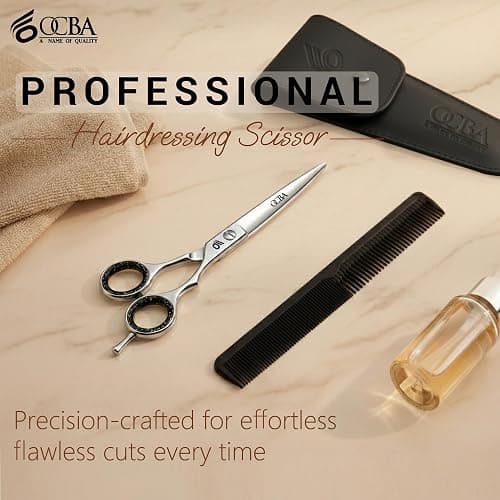 OCBA Professional 6" Hairdressing Scissor Sharp Hair Cutting Scissors for Barbers Hairdressers & Stylists Beard & Haircut Scissors for Men & Women (Classic Scissor) thumbnail 4