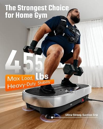 Renoj Vibration Plate Exercise Machine, 3D Whole Body Vibration Platform for Lymphatic Drainage and Muscle Recovery, 455-lb Capacity Fitness Machine with Bluetooth Speaker and LED Display for Home Gym thumbnail 2