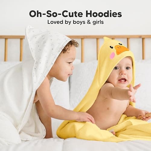 KeaBabies Hooded Baby Towel for Newborn, Baby Bath Towels (Duck, 35x35) | Viscose Derived from Bamboo, Large Baby Towels with Hood, Boys, Girls, Toddler, Soft Absorbent Baby Bath Essentials thumbnail 7